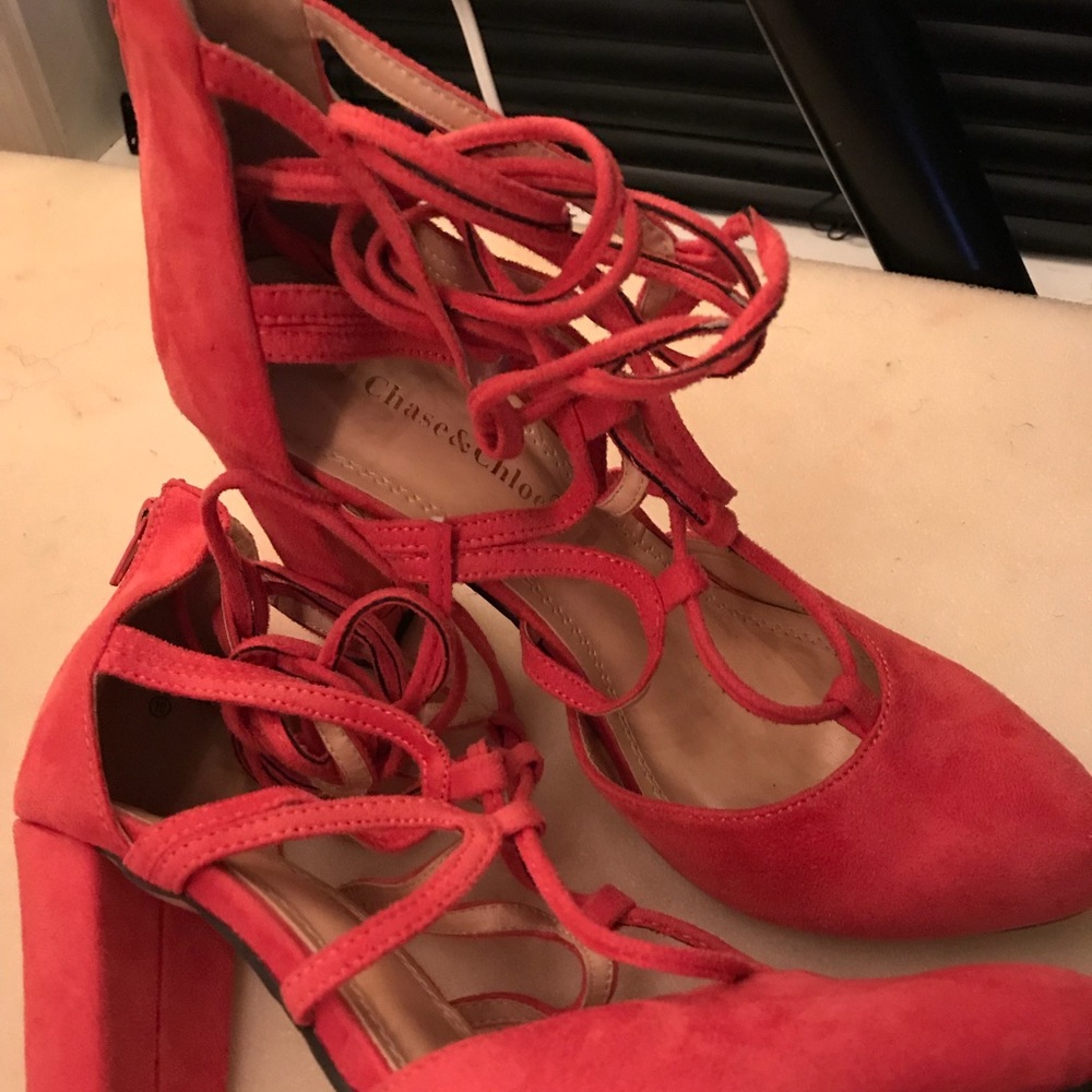 Coral heels !!!